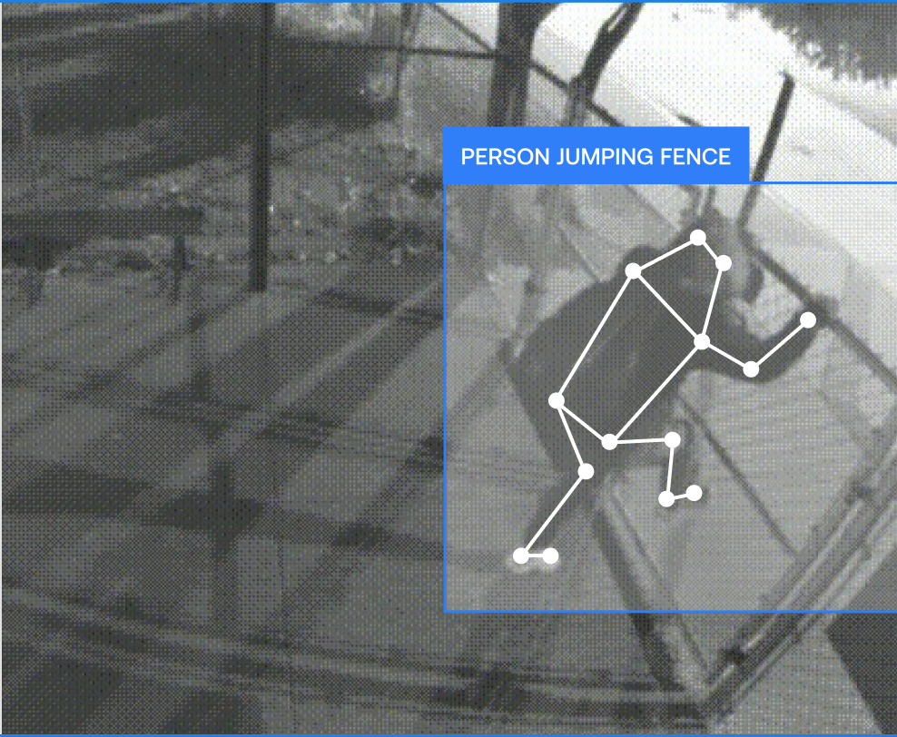 Person jumping fence wire