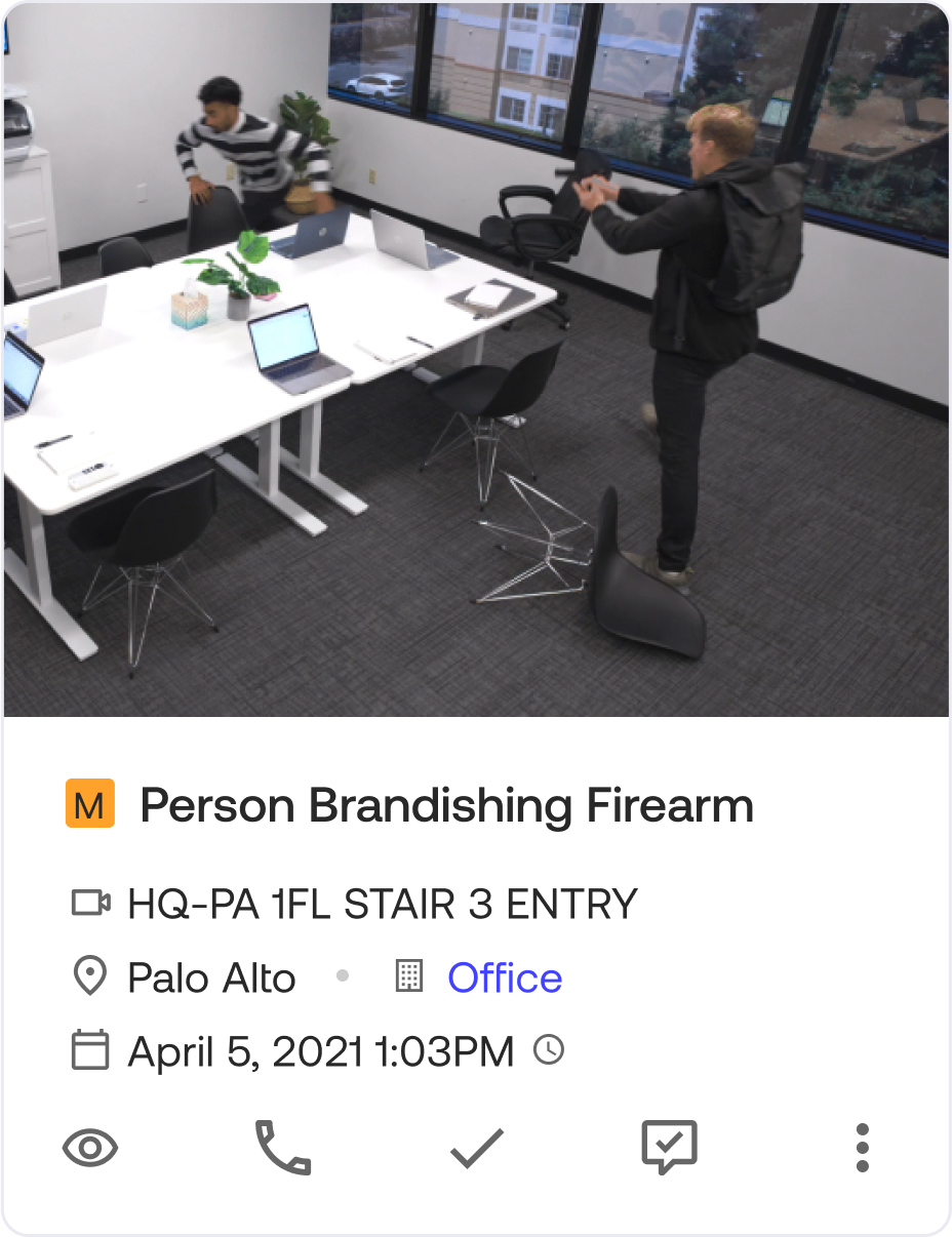 Ambient.ai detecting a person brandishing a firearm