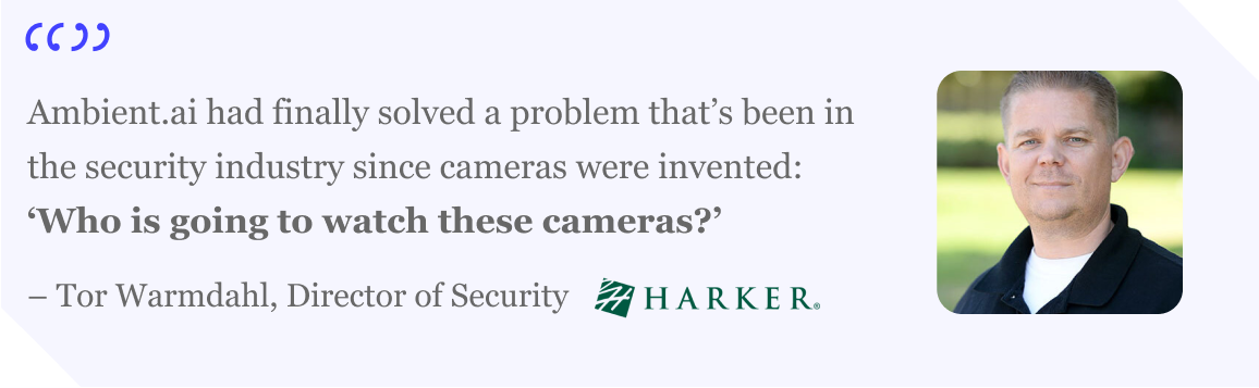 The Harker School using Ambient.ai's automatic camera monitoring